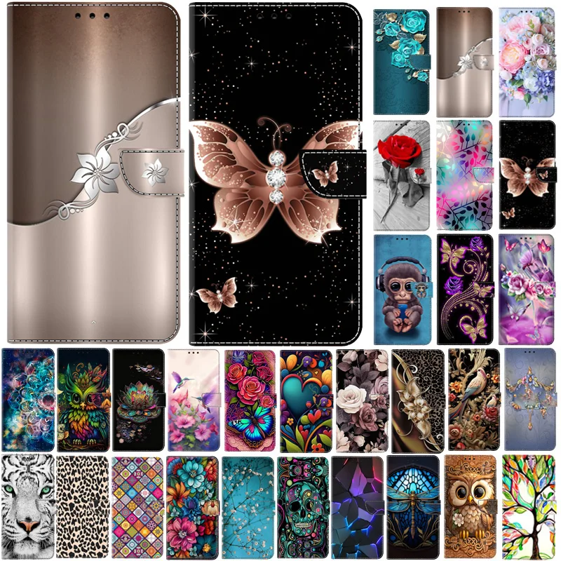 Premium Painted Wallet Flip Stand Case for Samsung Galaxy A17 - Elegant Book Cover Design