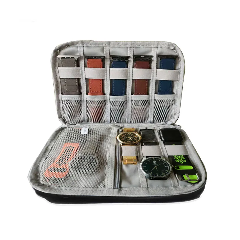 For apple Watch 7 straps pouch Black box Multifunction Watch Band Organizer Storage boxes folder Portable Travel Strap Case Bag