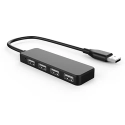 Ultra - Thin USB 2.0 Hub for Device Expansion and Connectivity (Black)