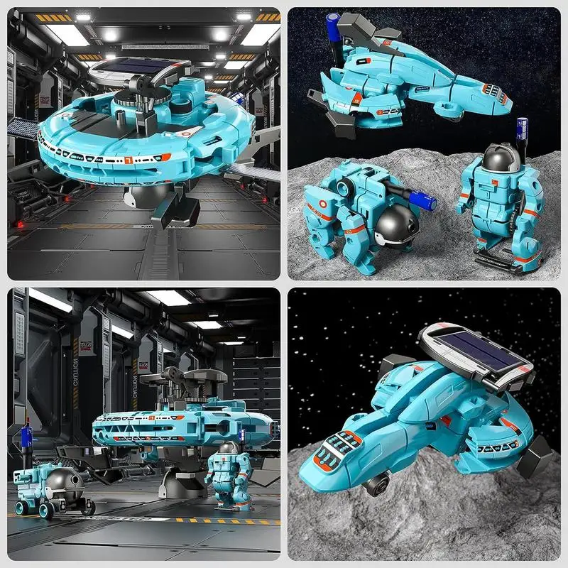 6 In 1 Solar Robot Kit Kids Educational Toys STEM Technology Learning Block Spaceship Robotics Scientific Toy Children Gifts