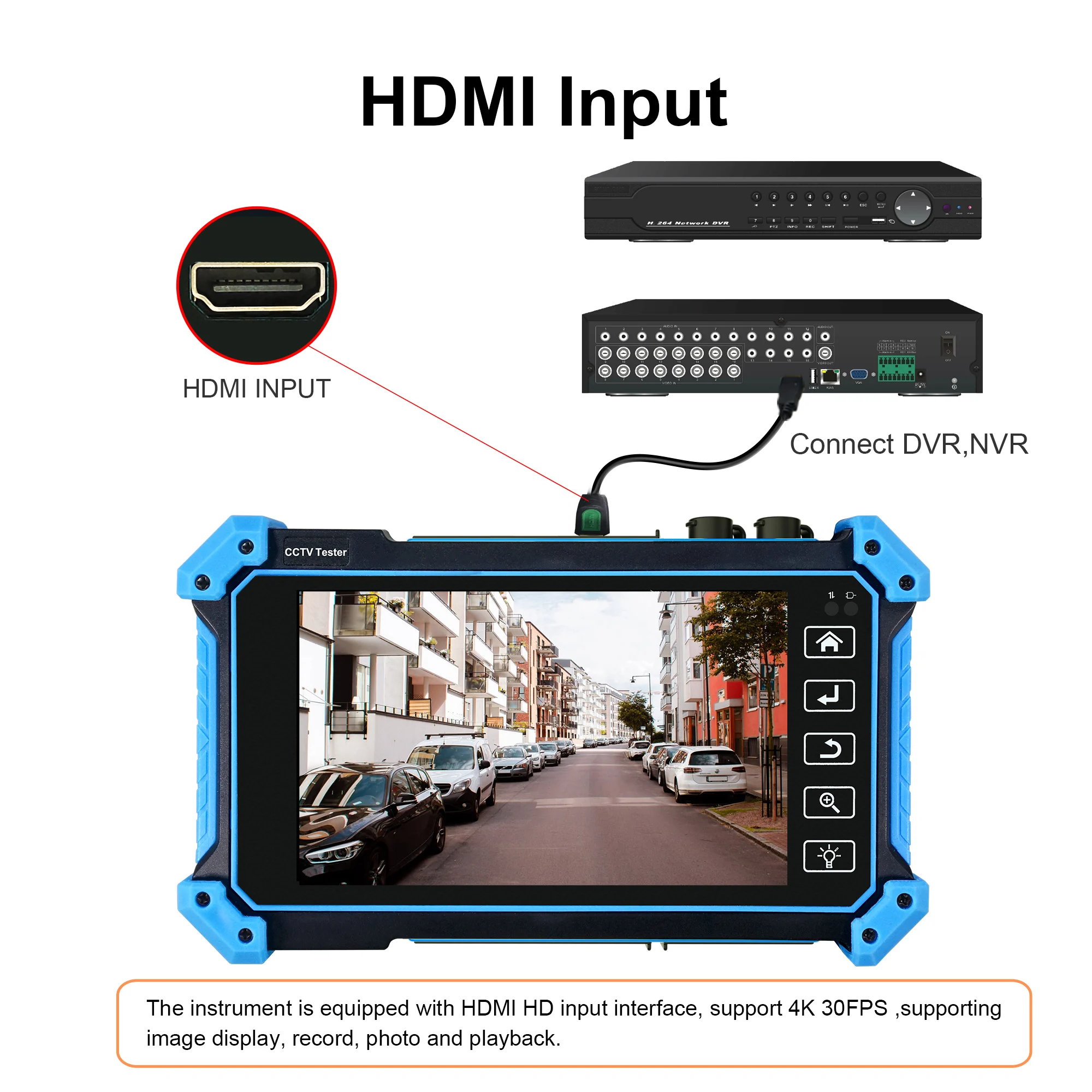 Tester per telecamera IP 8K IPC-5200C Plus aggiornato 8MP AHD TVI CVI SDI Tester per telecamera IP analogica Tester per telecamera CCTV con ingresso VGA HD - immagine 6