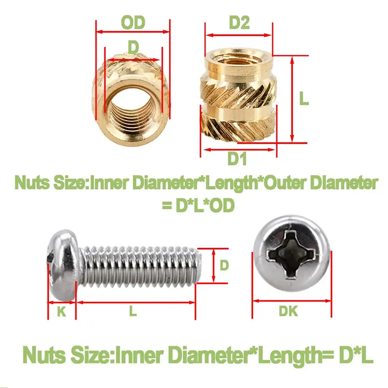 Heat Set Insert Soldering Iron Tip M2 M3 M4 Machine Screw and Brass Insets Nut Computer Bolt Thread Insertion Kit 3d Prints Tool image 6