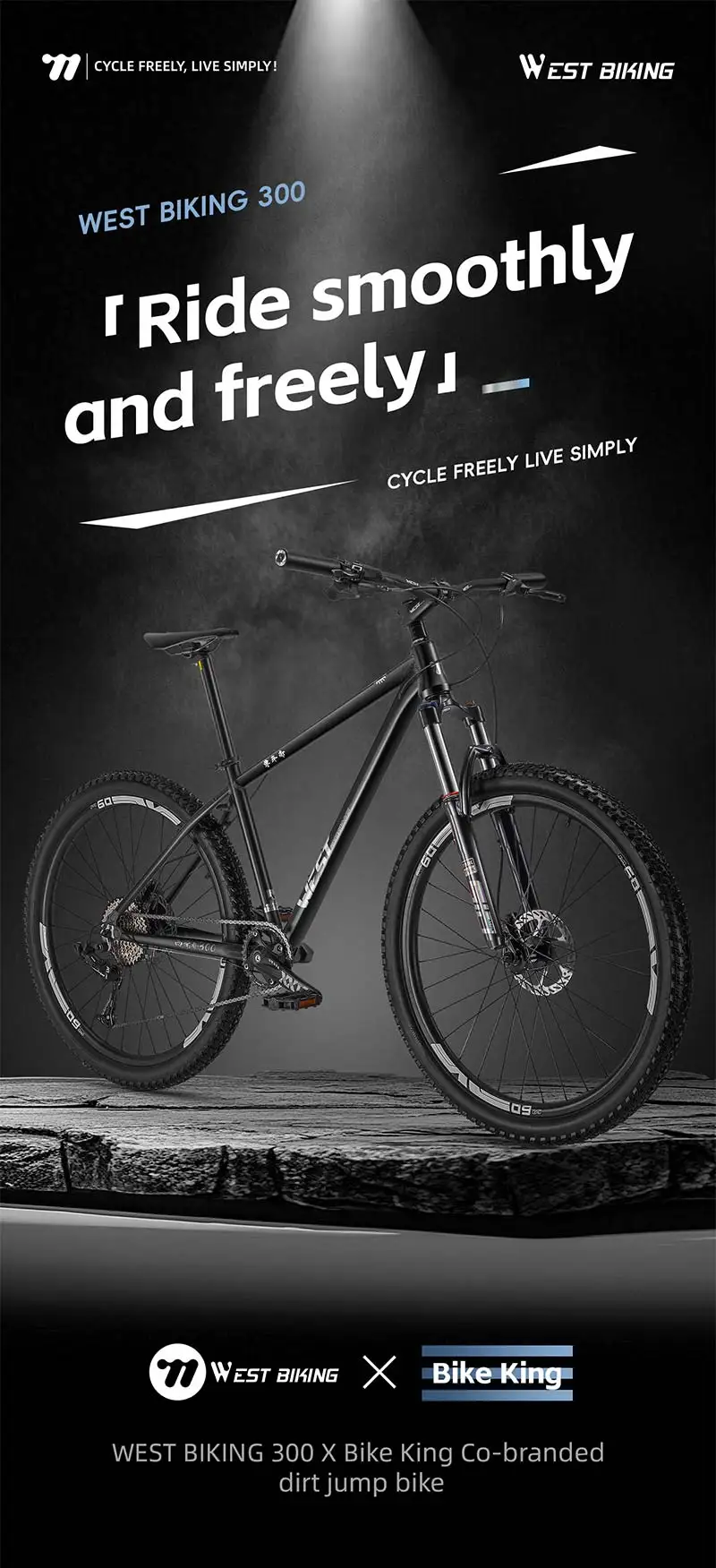 WEST BIKING Neues Mountainbike 27,5 Zoll 1x10-Gang 40T Aluminiumlegierung Rahmen MTB Dirt Jump Fahrräder Leichtgewicht Erwachsenen-Fahrräder – Detail 1