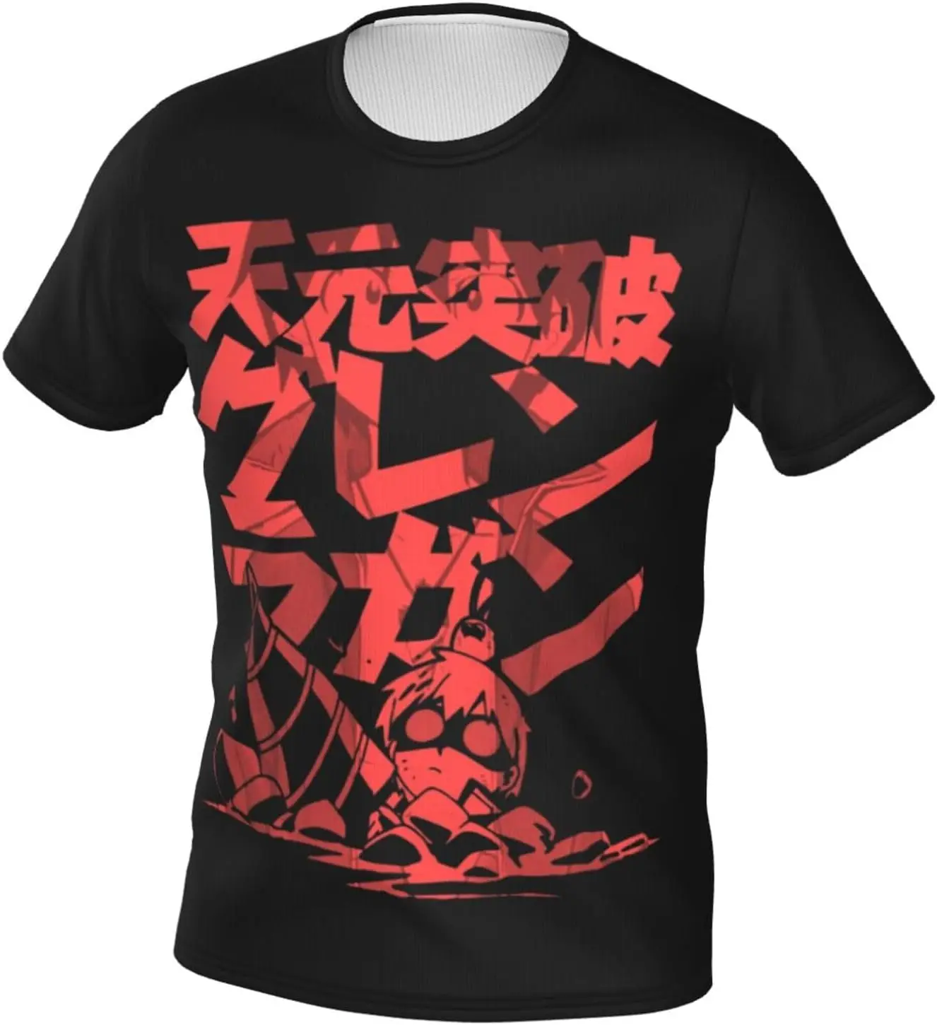

Anime Manga Gurren Lagann T Shirt Man's Fashion Casual Tops Summer Short Sleeve Tee