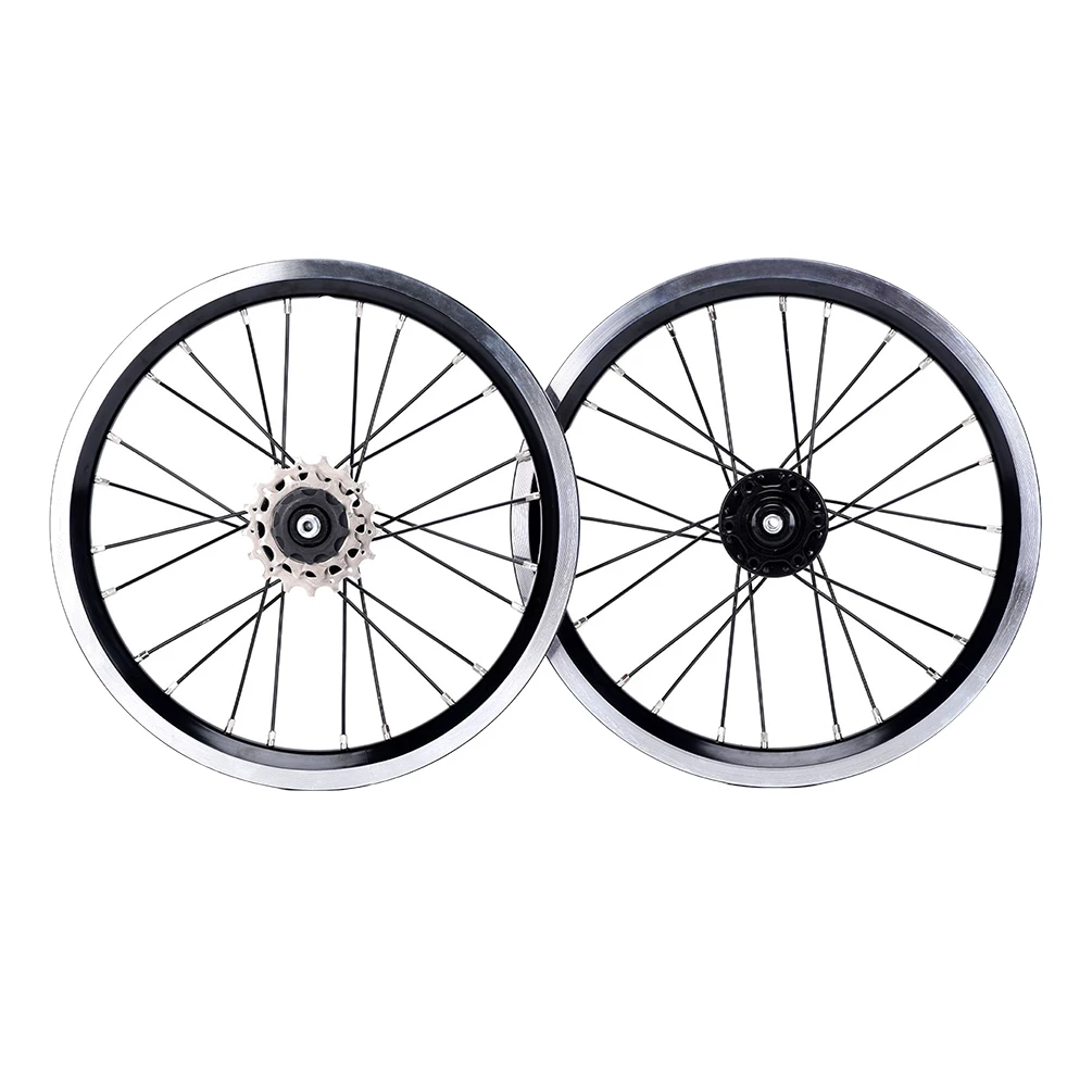 折りたたみ自転車用 ホイールセット 14インチ Vブレーキ シングルスピードハブ Amazon | 折りたたみ自転車用 ホイールセット 9T 14インチ V