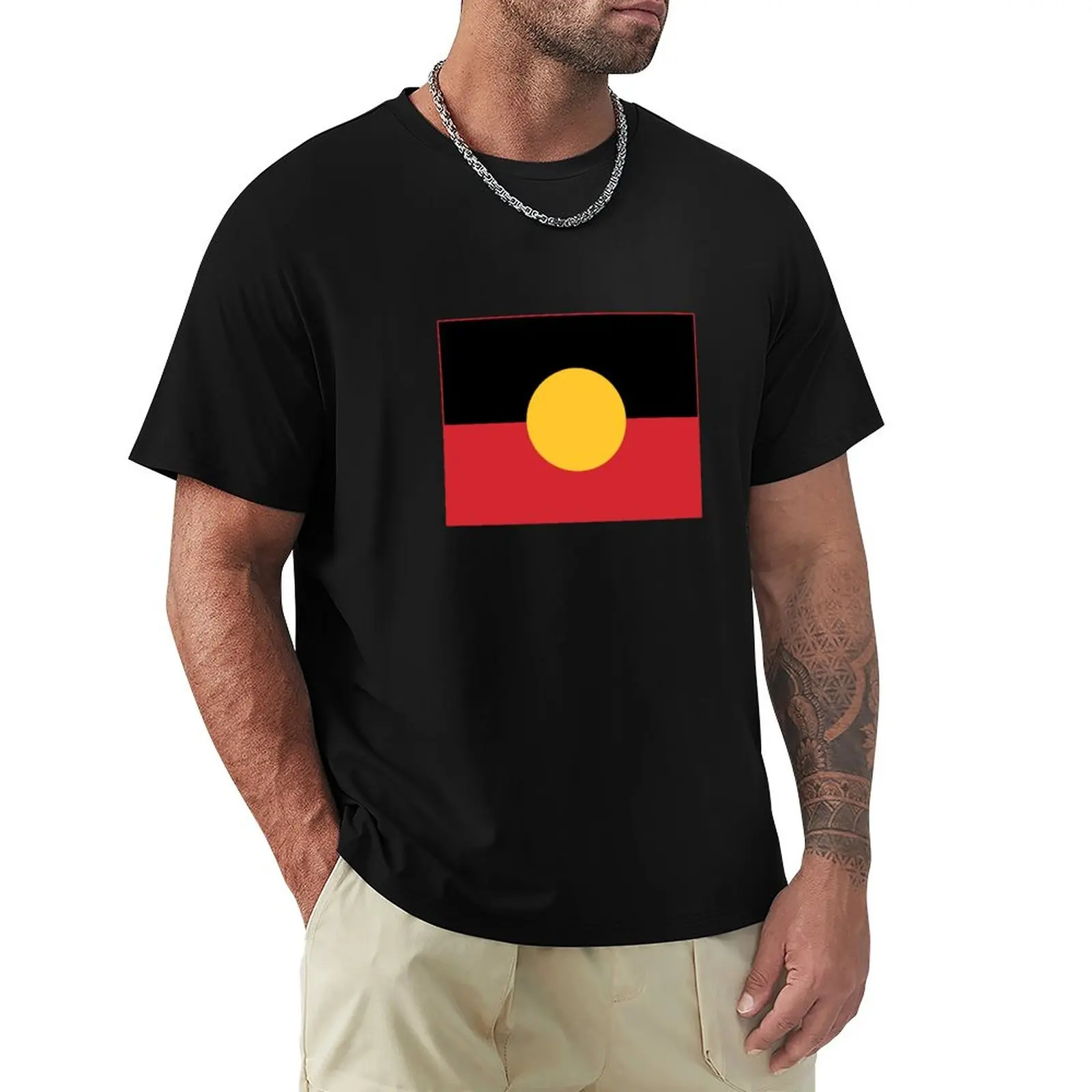 

Australian Aboriginal Flag #8 T-Shirt customs design your own shirts graphic tees sports fans big and tall t shirts for men