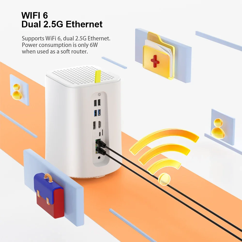 AOTESIER 게이밍 데스크탑 PC 풀 세트, 저가형 고성능 게이밍 데스크탑 컴퓨터, A8 9600, 240G SSD, A8 7680, 500G HDD, 8G RAM 8 인텔 셀러론 N100 Chatreey NAS 미니 PC SSD, 윈도우 11 컴퓨터, 듀얼 2.5G LAN 방화벽 서버