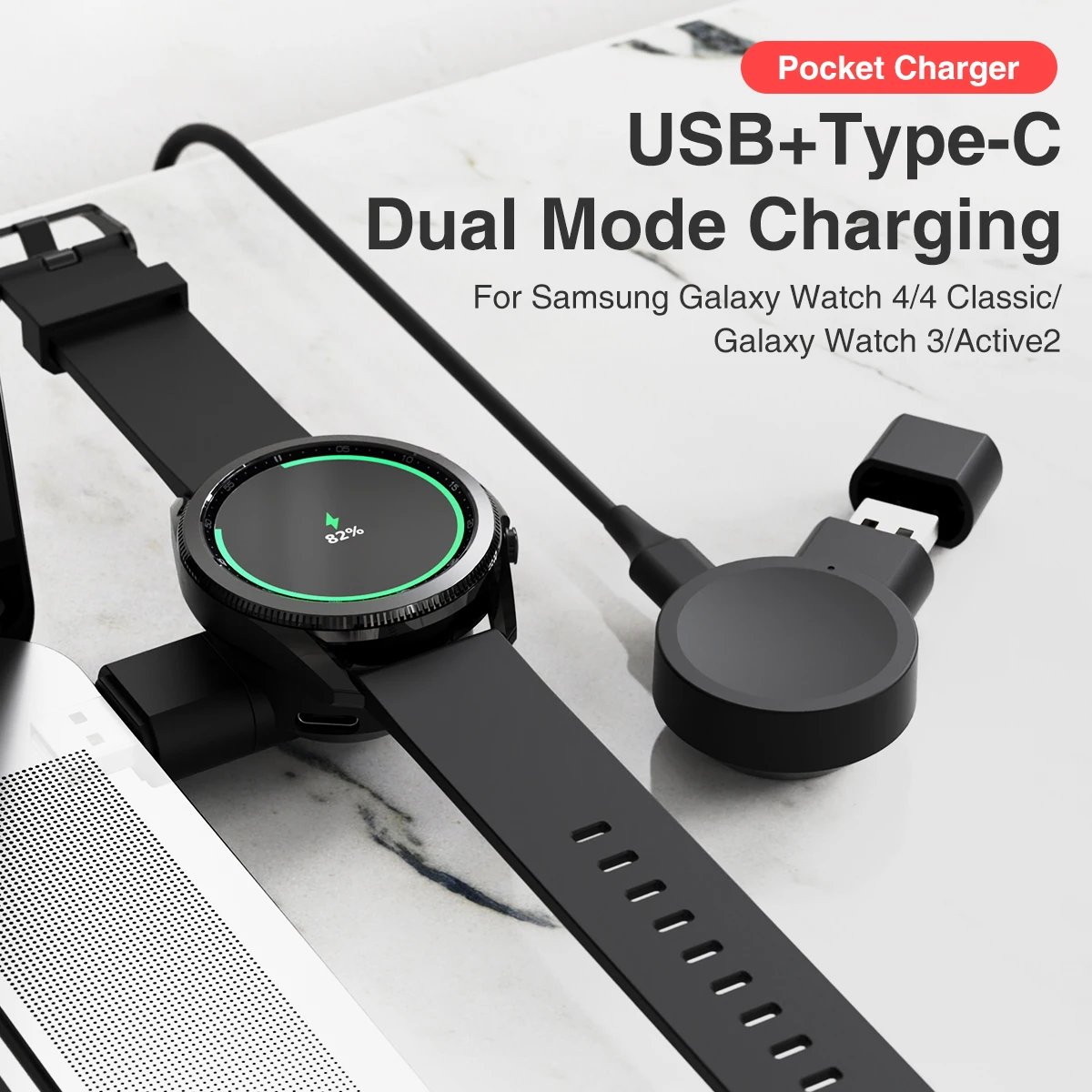 ☆galaxy watch充電器☆携帯式USB充電器で充電切れの心配
