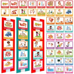 Visual Schedule Wall Planner for Kids - 60 - Piece Daily Routine and Chore Chart Set (Colorful)