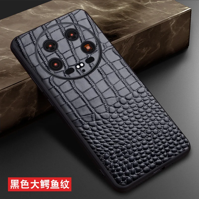 Hot Luxury Genuine Leather Wallet Business Phone Case For Xiaomi Mi 14 Ultra Magicv Cover Credit Card Money Slot Cover Holster