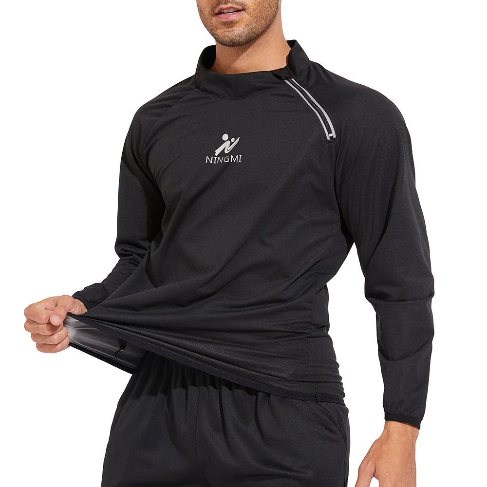 LAZAWG Traje de sauna para hombre, chaqueta de sauna de manga larga para  entrenamiento, con cremallera, sudadera para gimnasio, fitness, sauna