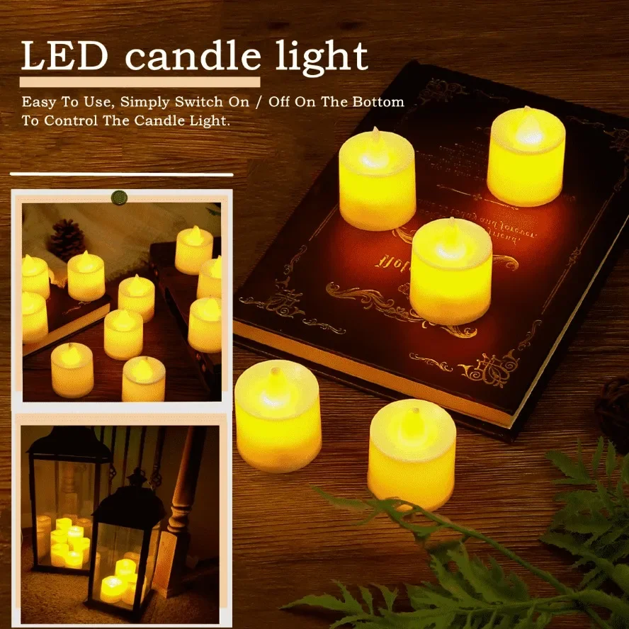 50/24*Pack Colorful LED Candle Light Battery Operated Tealight Switch  Candles Flameless Wedding Home Christmas Decor Mini Candle - AliExpress, image size:888x888