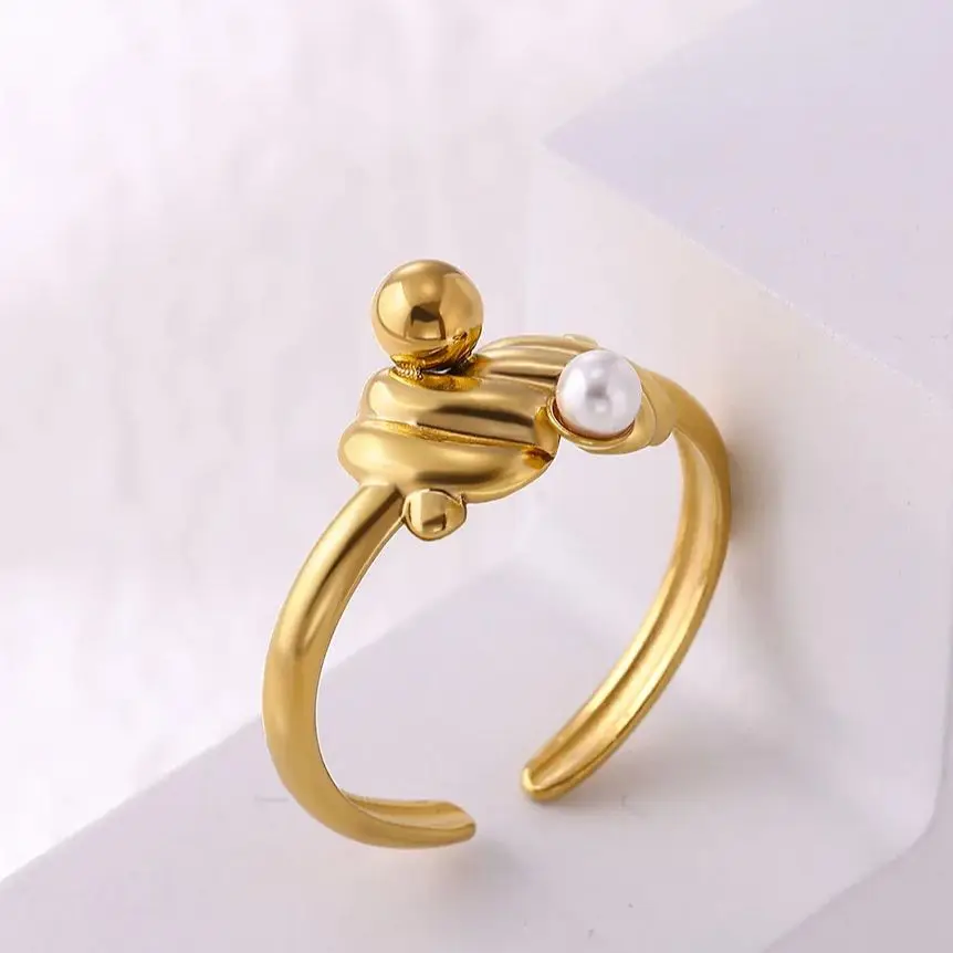 Stainless Steel Pearl Joint Ring