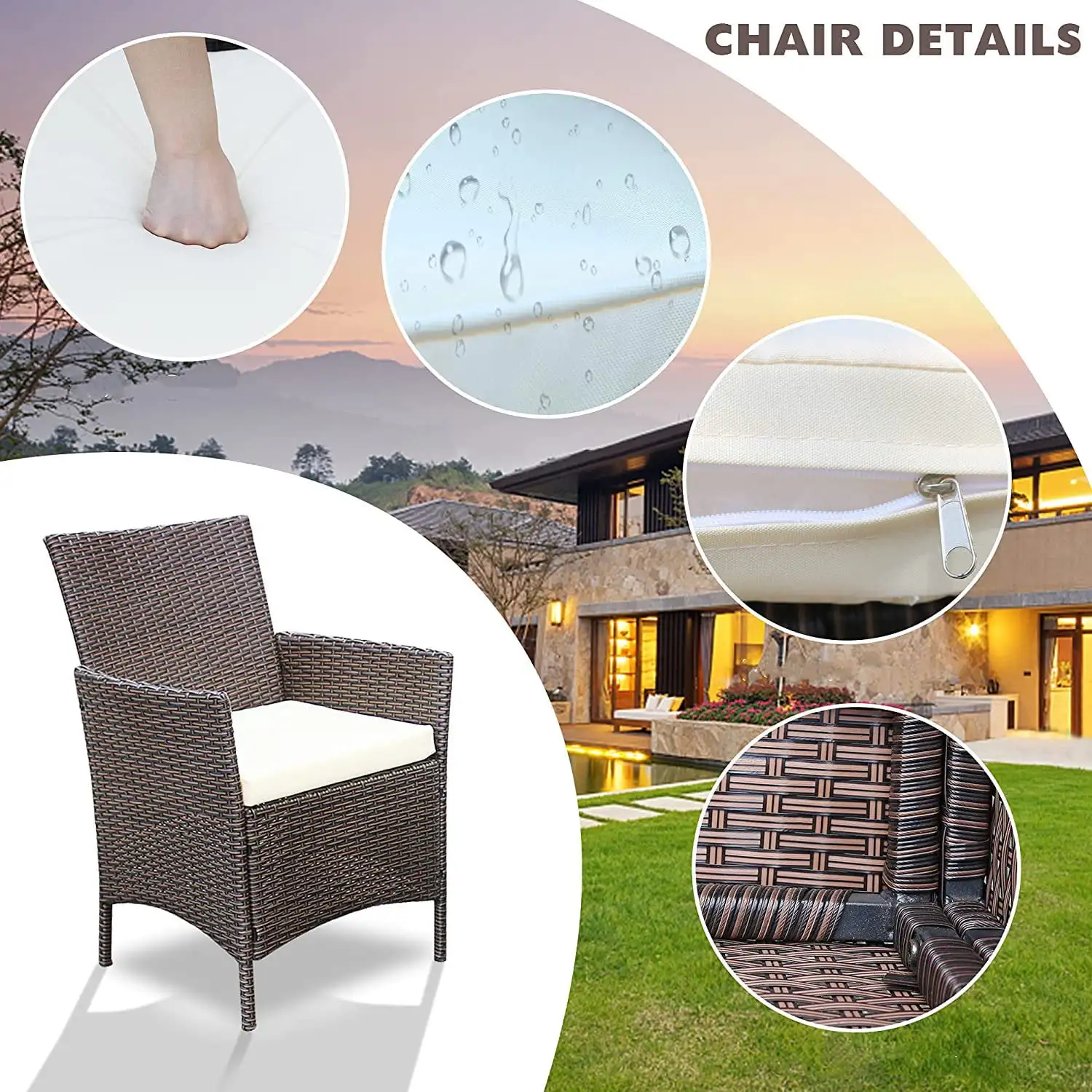 3 Pieces Outdoor Patio Furniture 3