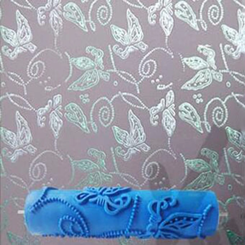 7inch 3d Rubber Wall Decorative Painting Roller Wall Paint Roller Without Handle Grip Butterfly Roller Wallpaper Tools 116c Paint Tool Sets Aliexpress