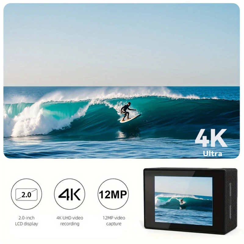 레가톤 4K 30FPS 울트라 HD 액션 카메라, 20MP EIS 손떨림 보정 스포츠 카메라(리모컨 포함), 사이클링 헬멧 마운트 액세서리