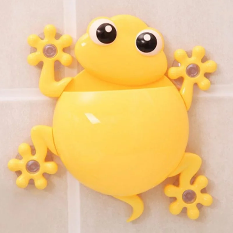 Animal Frog Toothbrush Holder Family Set Wall Bathroom Hanger Suction 1PC