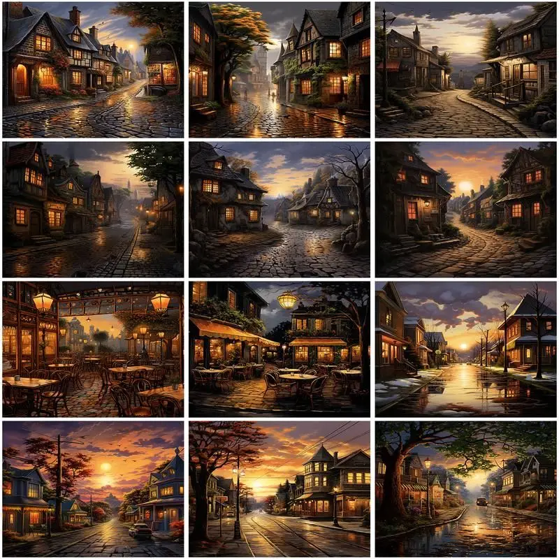 CHENISTORY Town Landscape Pictures By Number Drawing On Canvas ...