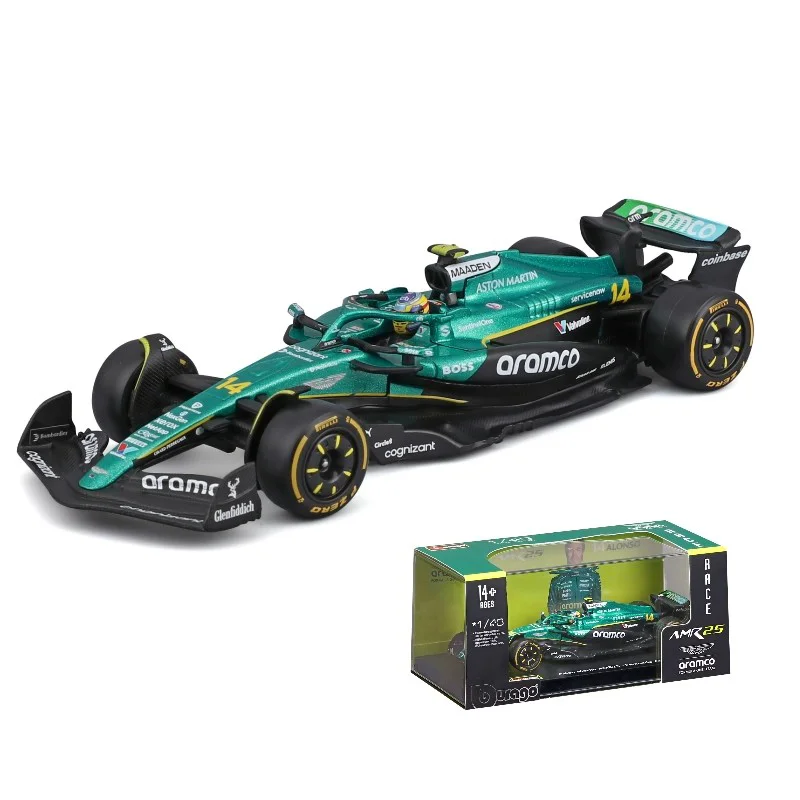 New In Stock 2025 Bburago F1 1:43 Aston Martin Amr25 Series Alloy