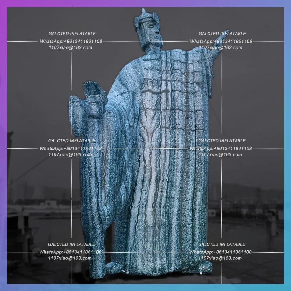 풍선 Argonath 동상 복제 공기 카니발 파티 장식을위한 도끼와 5m 대형 곤도르 게이트 거상 불어
