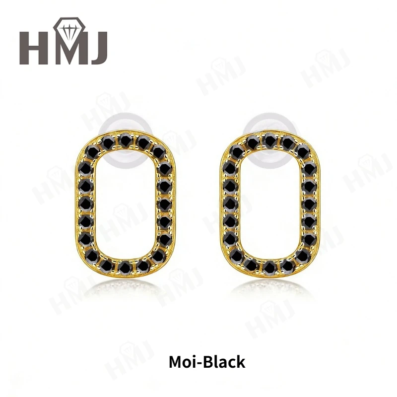 Moissanit-Ohrringe, im Labor hergestellte bunte Steine, 925er Sterlingsilber, Farbe D/Rot/Schwarz/Grün/Blau, edler Schmuck, Geschenk für Frauen – Detail 7
