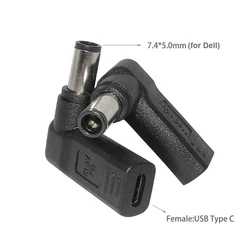 Universal Laptop Power Adapter Connector - USB-C Female to Male Jack Converter (7.4-5.0mm (for Dell))