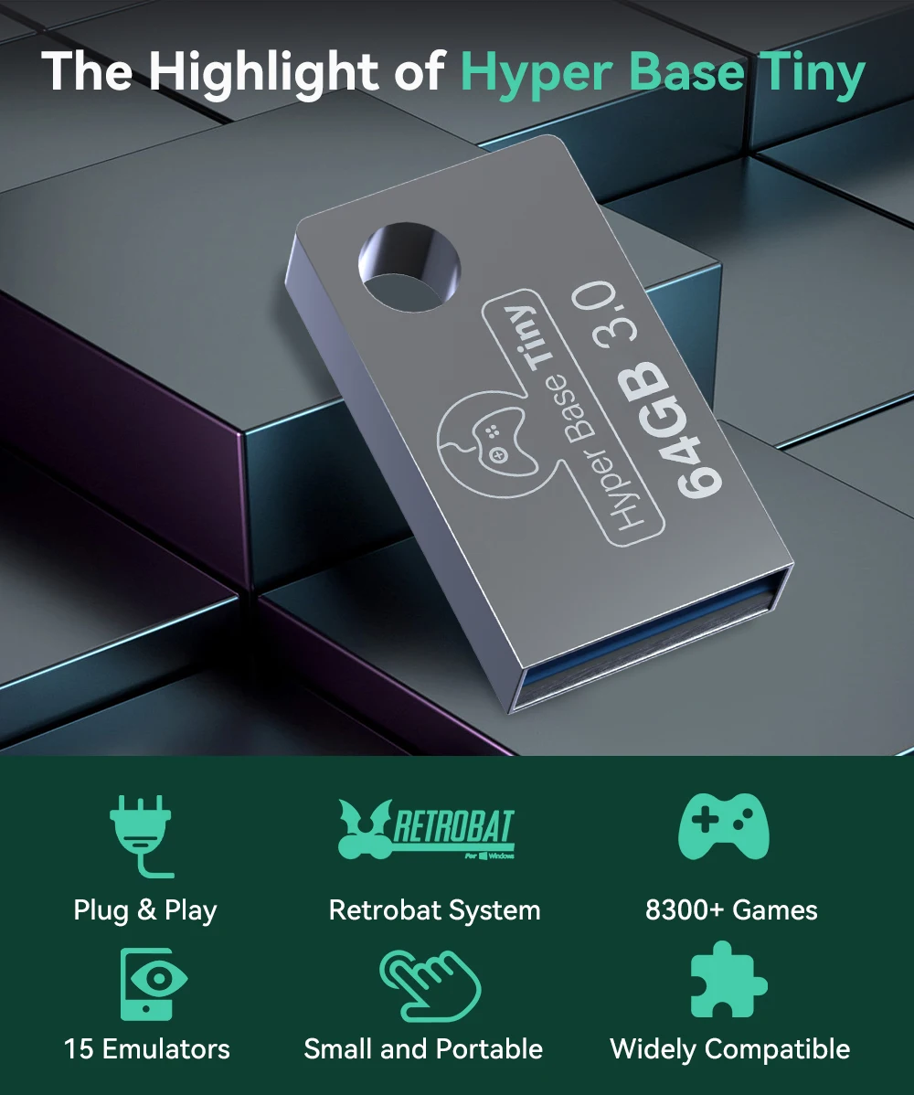 ROG ALLY/Windows PC ޴ USB 3.0 ÷ ̺, ƮιƮ ý, PSP/DC/N64/NES/SNES 15 ķ , 8300  ̻ , 64GB