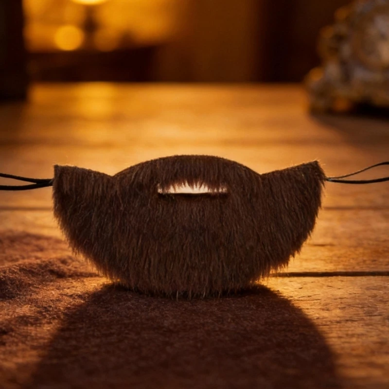 39BB Accessorio per barba da palcoscenico per costume da barba Marrone, effetto capelli, per feste cosplay e styling dei