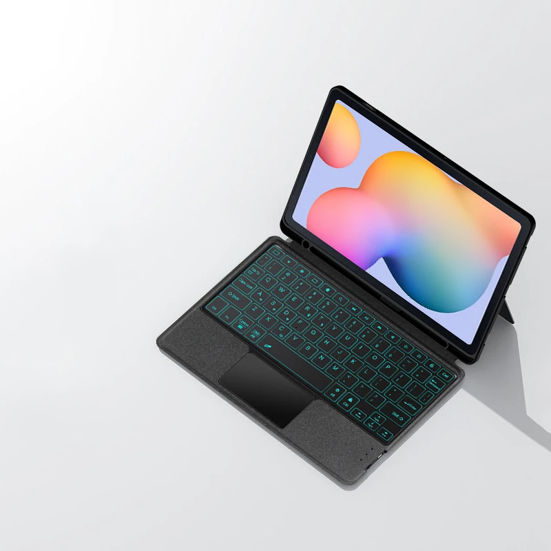 Capa Teclado para Samsung Galaxy Tab s6 Lite Capa Touchable Russo Espanhol Português Alemão Touch Retroiluminação 10.4 2023 - Imagem 2