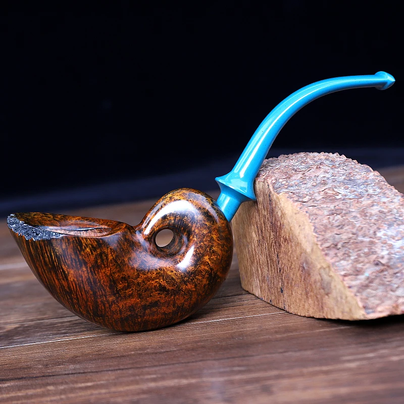 MUXIANG Classic Briar Wood Pipe Acrylic Handmade BeTobacco Pipe