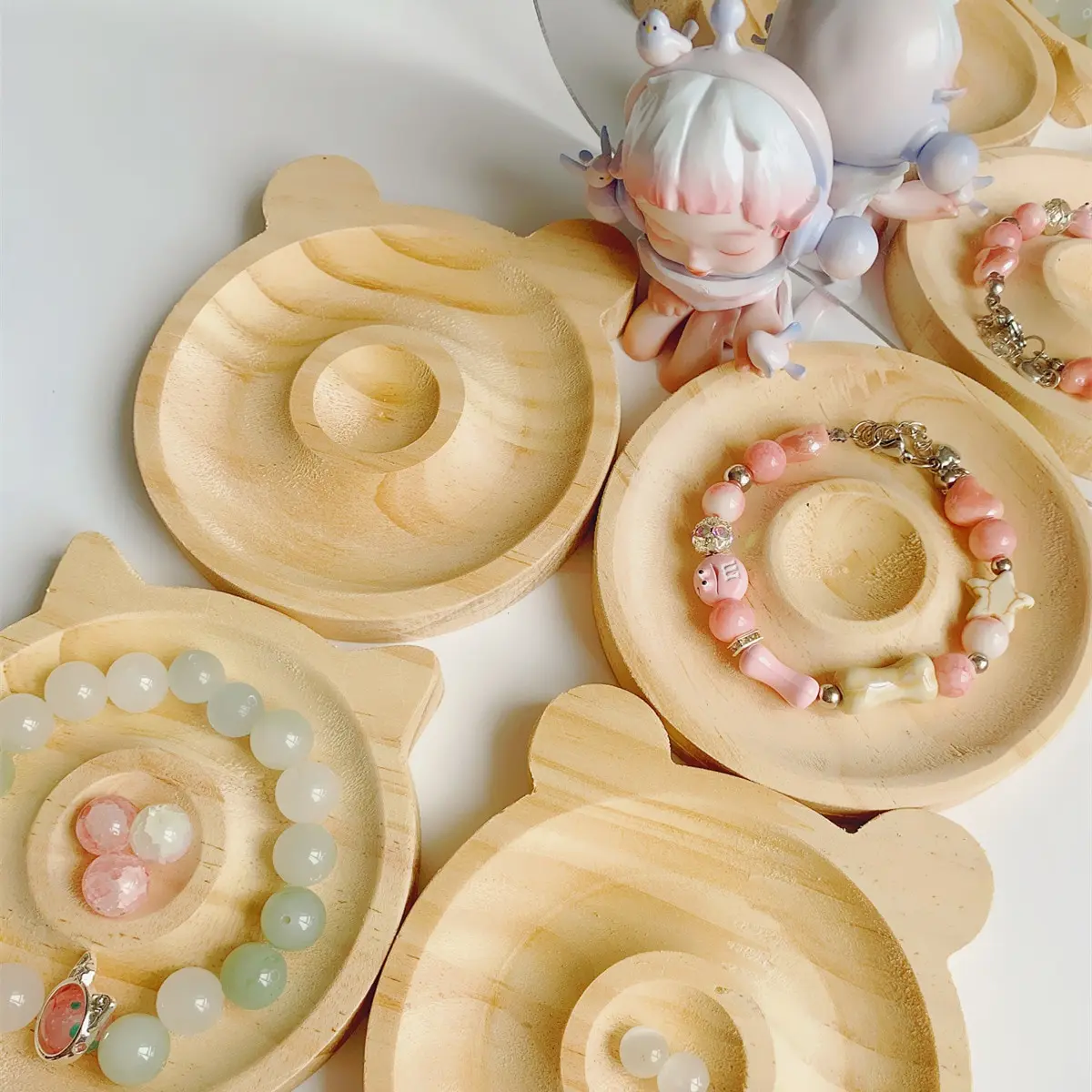 1pc DIY Wooden Beading Design Board Suitable For Jewelry Making Bracelets Necklaces Crafts Tray Practical Display - 3