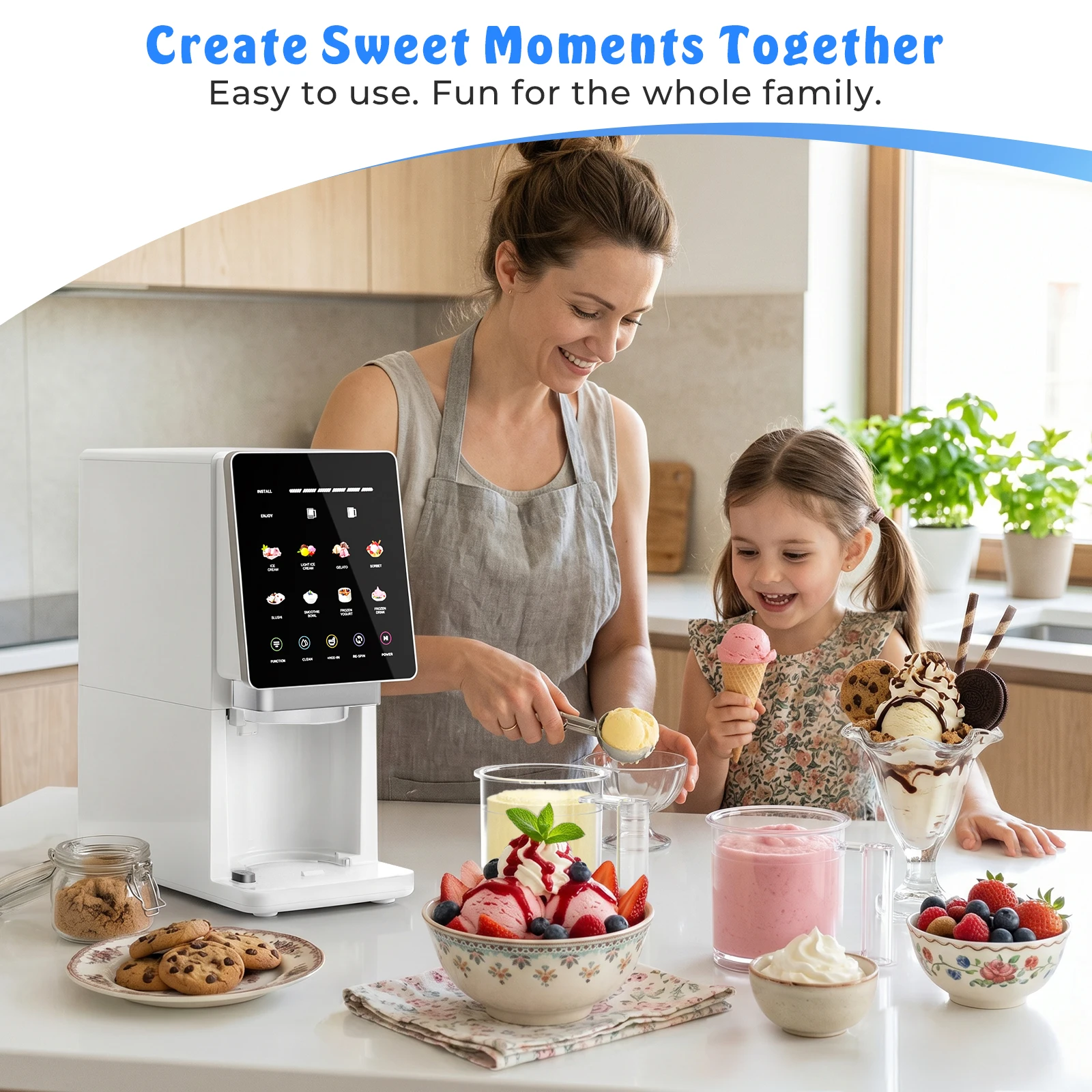 11 in 1 Ice Cream Maker with Recipe, Mix-in & Re-spin for Creamy Texture | 3 Pints Diary Free Keto-Friendly Frozen Dessert Machine, Frozen Treat, Yogurt, Sorbet, Gelato, Smoothie Bowls 7