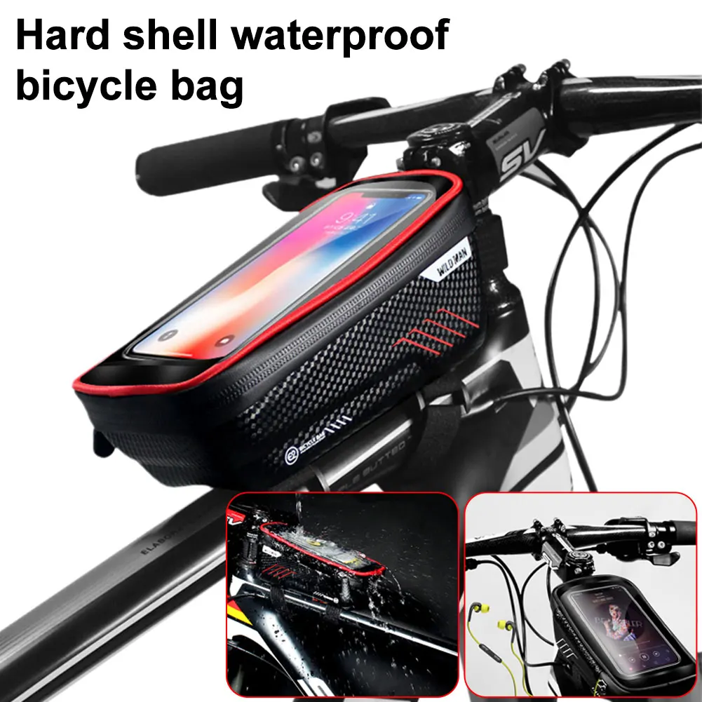 New Bicycle Bag Sensitive Touch Screen Mountain Bike Front Beam Top Tube Waterproof Mobile Phone Riding Equipment | Спорт и