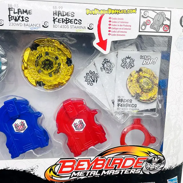 정품 베이블레이드 메탈 마스터 팀 스타 브레이커 세트로 추억을 되살리세요!