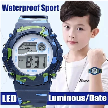 Kids Military Sports Digital Watch with LED & Alarm 1