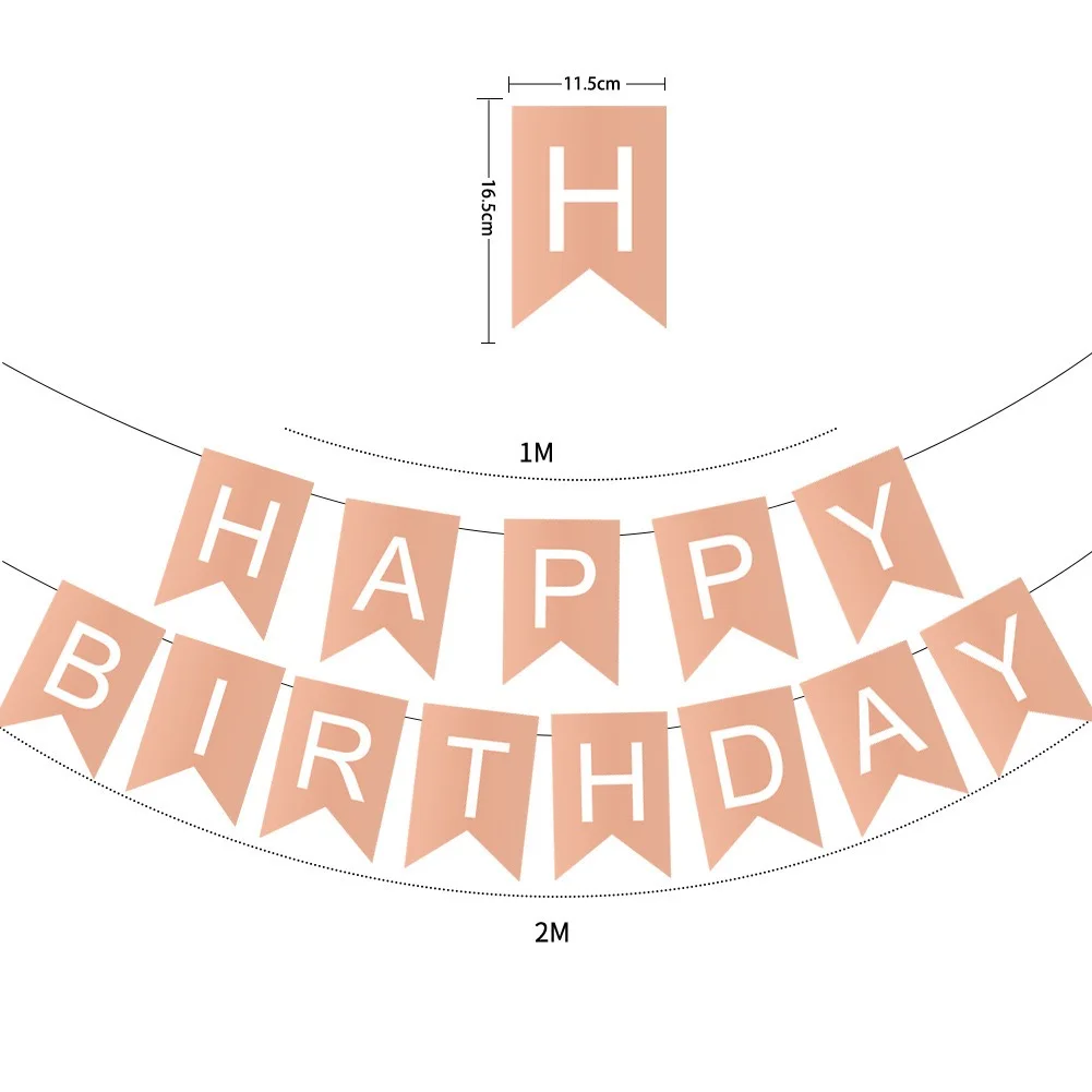 Birthday Banner Party Decorations 1set Happy Birthday Decoration Birthday Party Bunting Garland Baby Shower Supplies Paper Banner