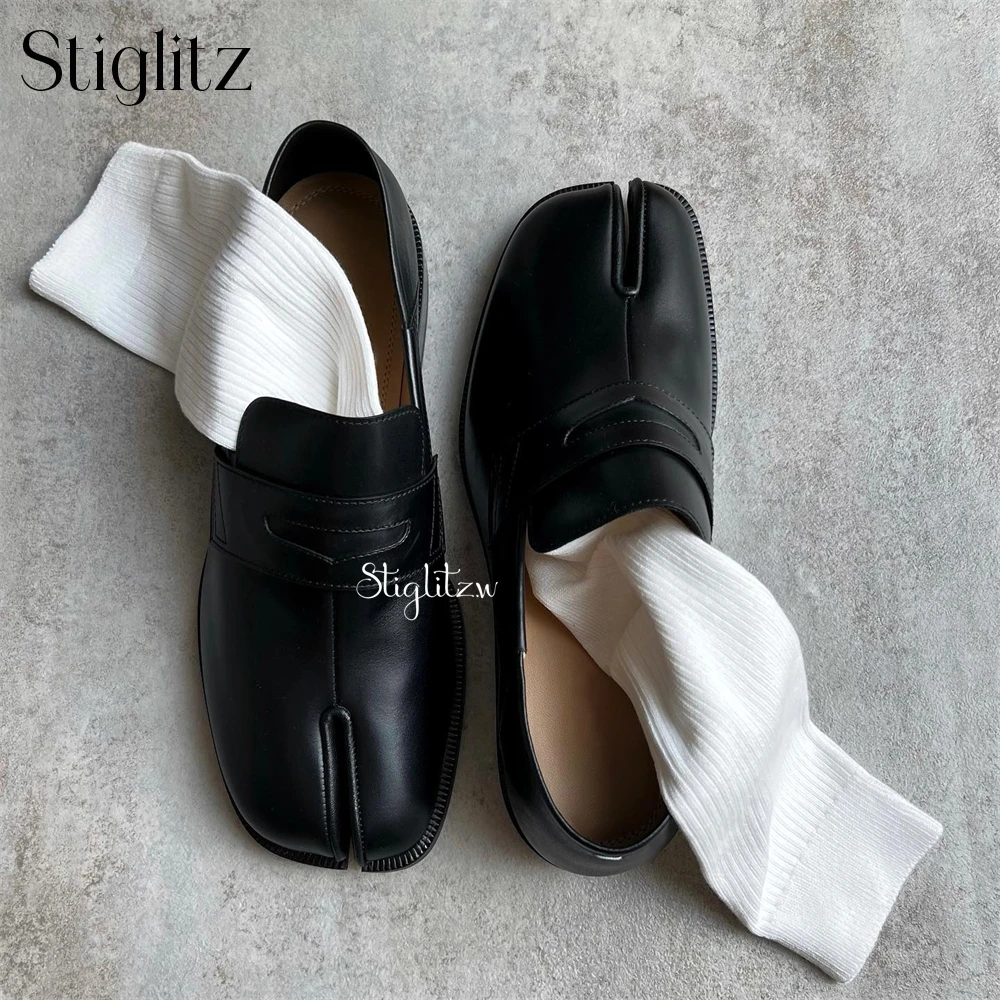 Leather shoes Tabi Loafers Slip-On Men's for men Custom