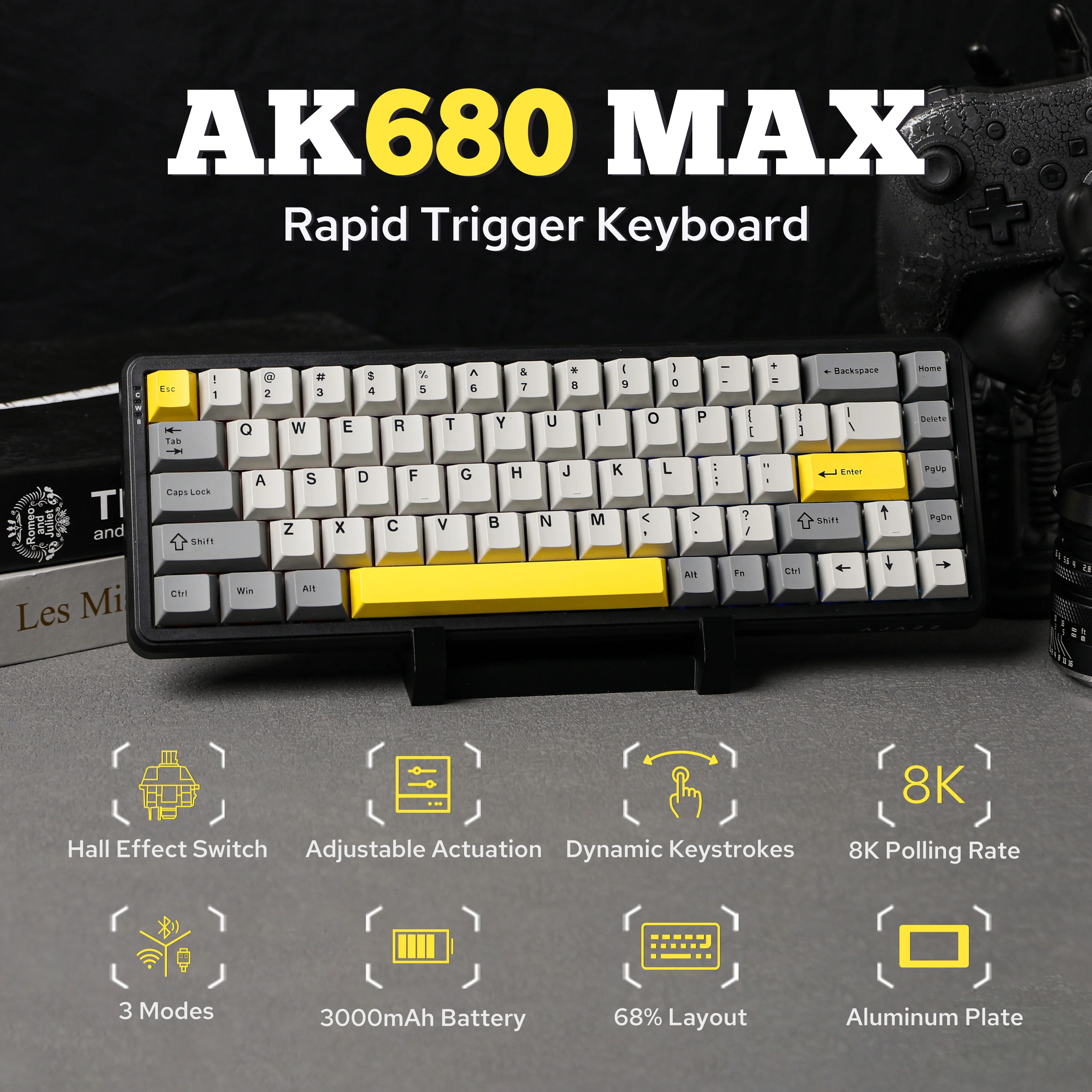 AJAZZ AK680 MAX 68% Top Structure Wired/Bluetooth/2.4GHz Wireless