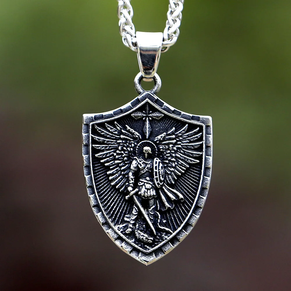 PendentifmdailleStMichaelenacierinoxydableprotectioncatholiquestylereligieuxbijouxr