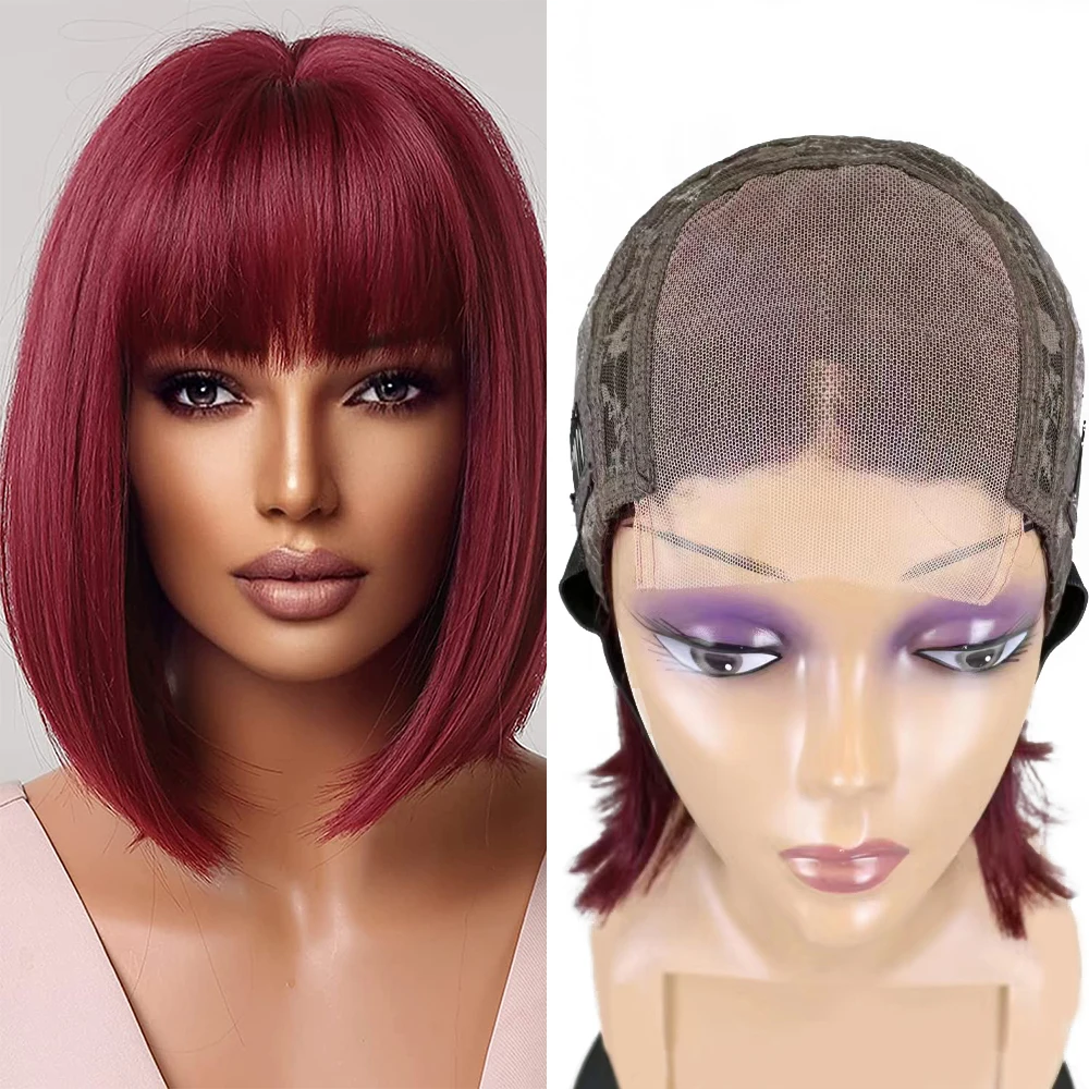 

200 Density Short Bob Wig Glueless 4x4 Closure Wig Human Hair Wigs for Women Brazilian Straight Human Hair Wigs PrePlucked Hair