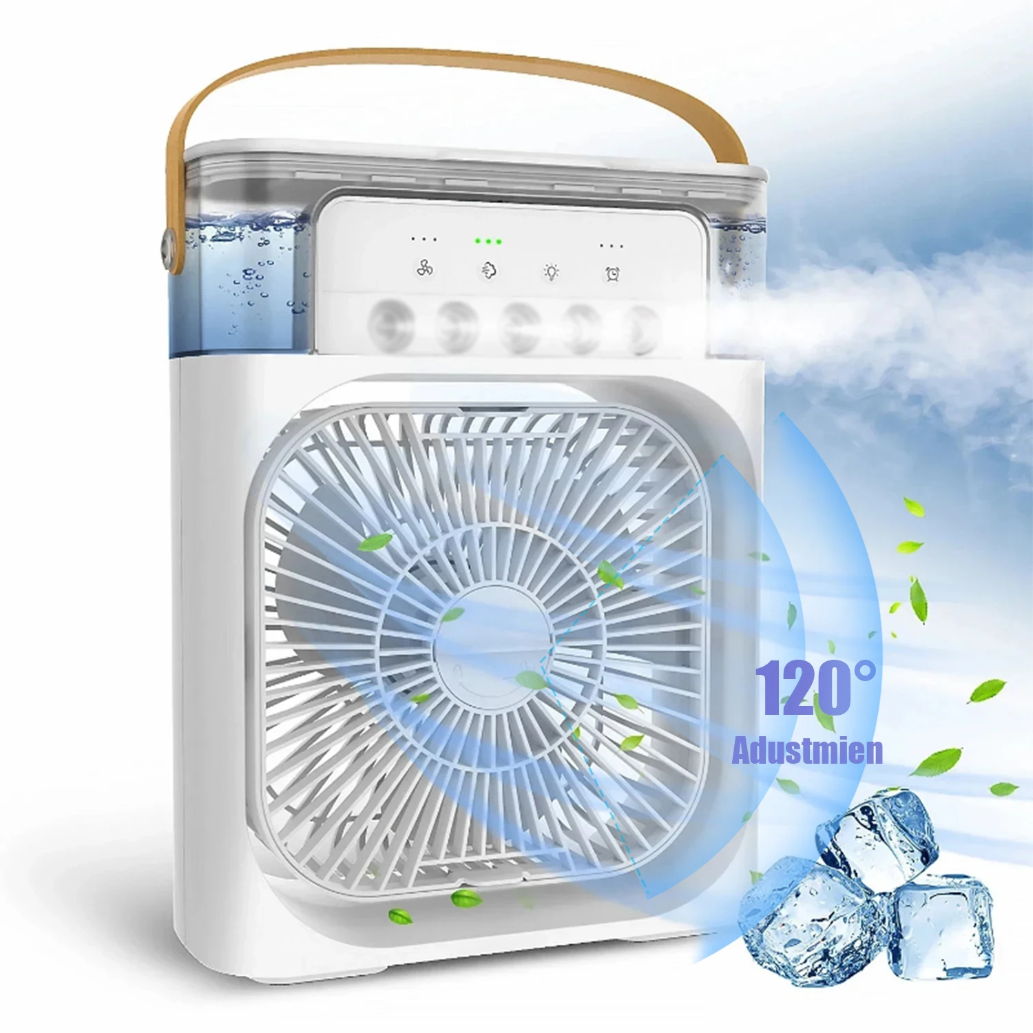 

Portable Fan Air Conditioners USB Electric Fan LED Night Light Water Mist Fun Humidifier Aromatherapy Machine Cooling Fan 4In1