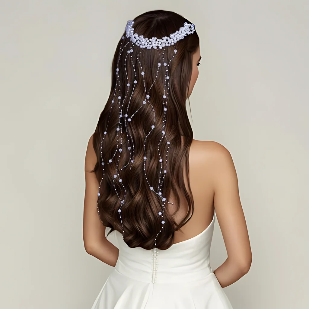 Elegant Bride Pearl Hair Comb Tassel Beads Wedding Hair Accessories Bridal Tiara Bachelorette Party Decoration Headdresses HP600