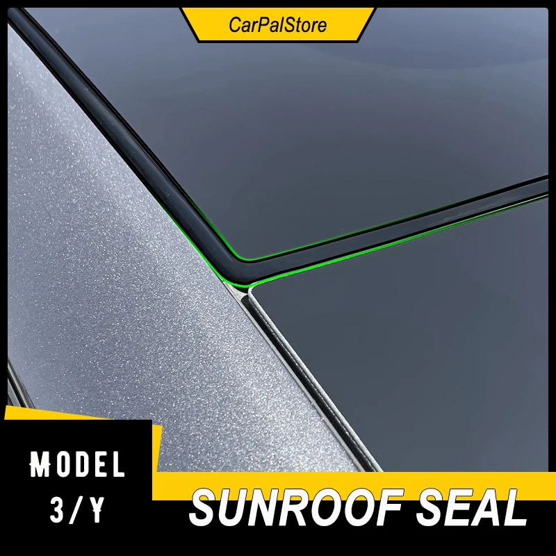 Car Sunroof Skylight Roof Sealing Strip Elastic Band Wind Noise Reduction  Quiet Rubber Dustproof Seal Kit for Tesla Model 3 Y