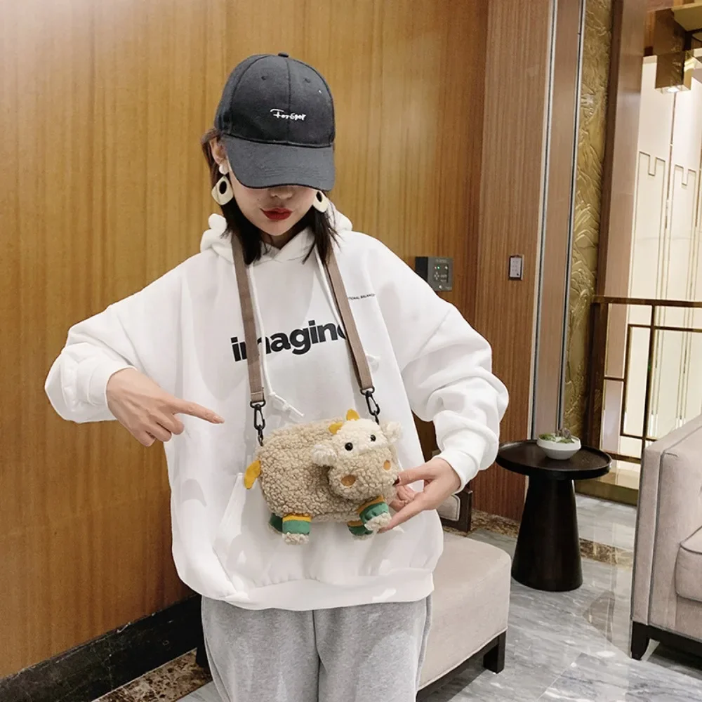 Kawaii Japanese Style Shoulder Bag Cute Faux Fur Girls Winter Soft Bag 크로스백