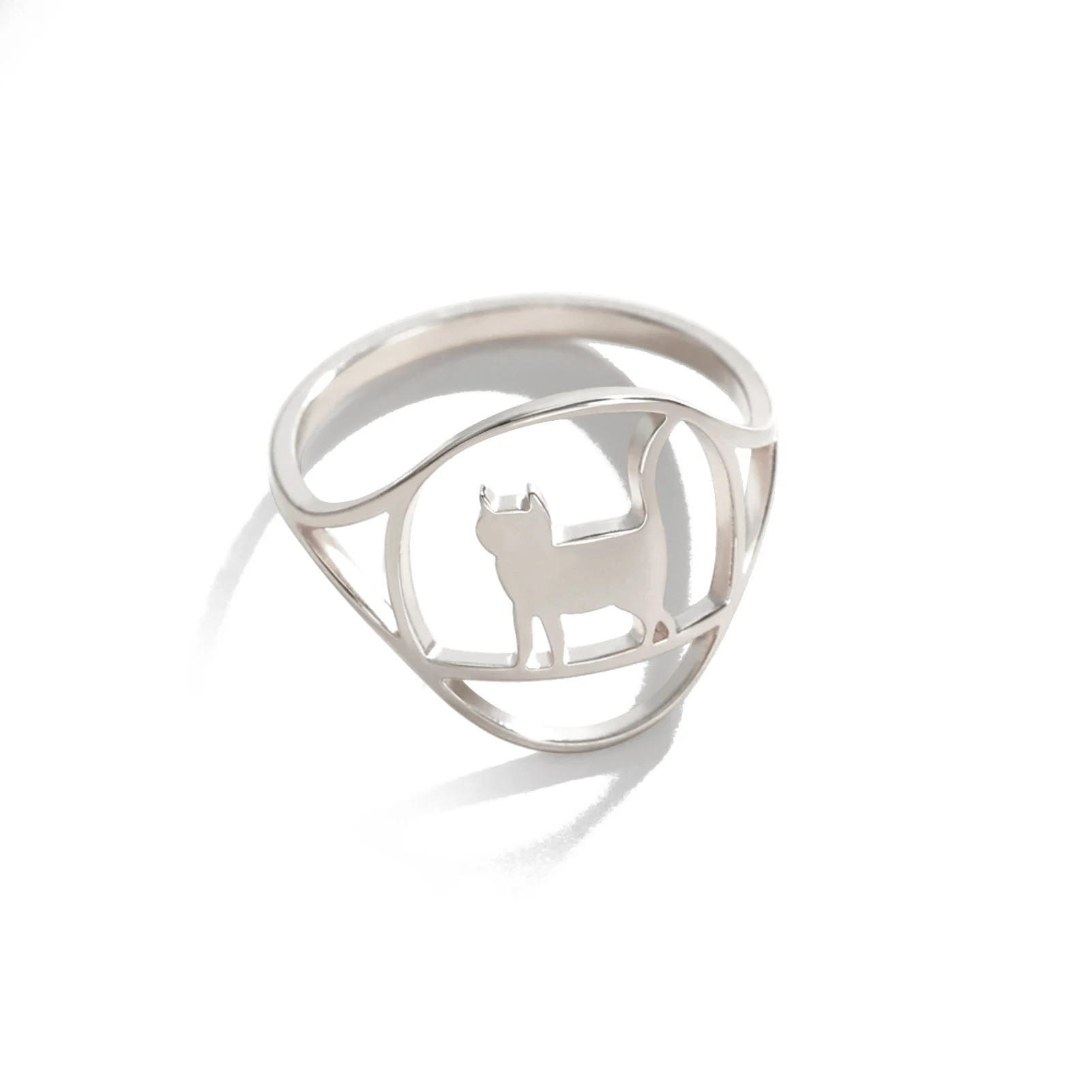Kkjoy Mode niedlich Edelstahl Gold Farbe Hund Fingerringe Katzen ring für Frauen minimalist ischen Accessoires Schmuck Geschenk Großhandel – Detail 25