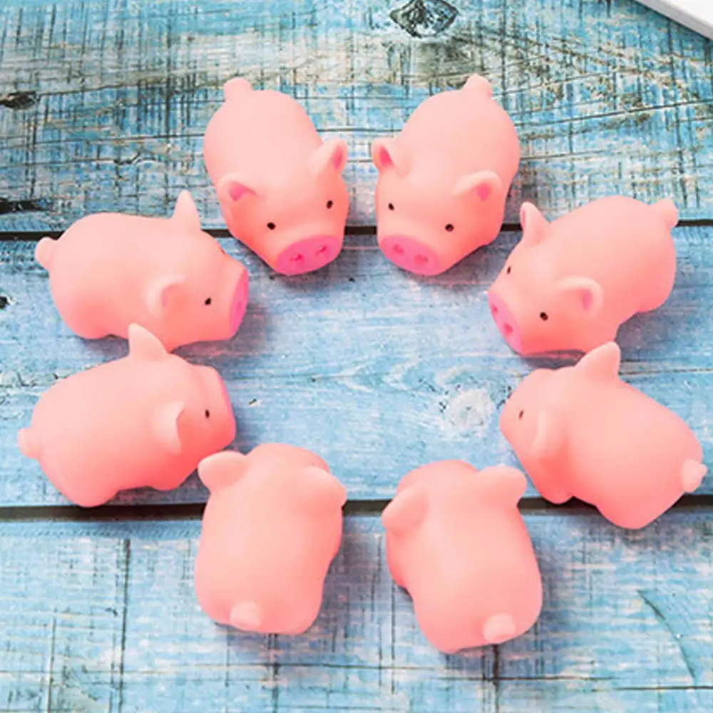 20 PCS Mini Cute Pink Screaming Rubber Piglet Squeeze Sound Toy Pig Children Party Gift
