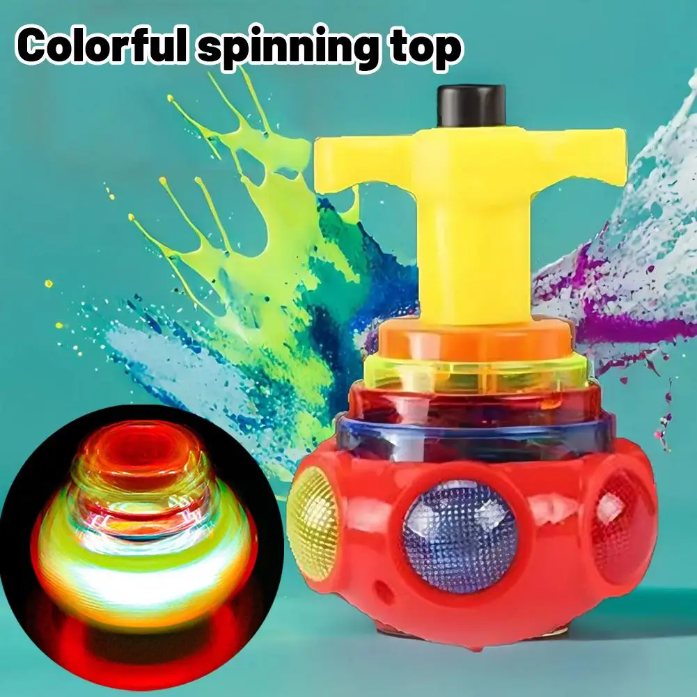 Round Luminous Toy Light Music Rotating Gyro Fidget Spinner Spinning Top Toys Random Color Puzzle Children's-Toys Kids Gifts - 3