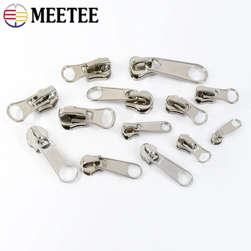 Zipper Repair Kit Zipper Pullers Zipper Sliders Zipper Heads 3# 5# 8# Zippers Slider for Nylon Resin Metal Zips Bag Replacement Zipper Puller Cursors Garment Sewing Zip Head Lock Repair Kit