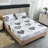 Love Print Fitted Sheet Set Comfortable Bedding for Bedroom Guest Room Hotel with Deep Pocket Mattress Cover with Elastic Band 2