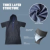Hiturbo Short Sleeve Hooded Waterproof Cape Changing Cape Windproof Quick Dry Swimming Surfing Climbing Warm Quick Dry Cape 2